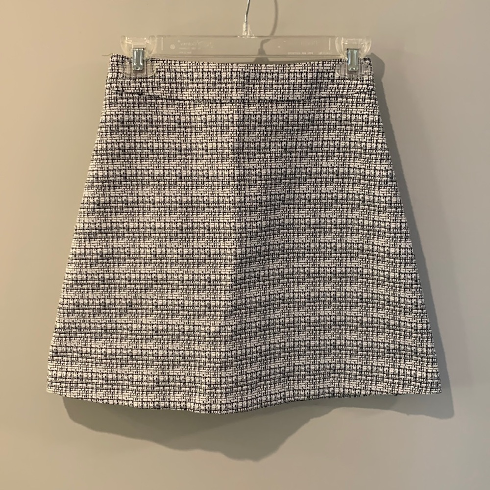 Express Black and White Tweed A-Line Mini Skirt
